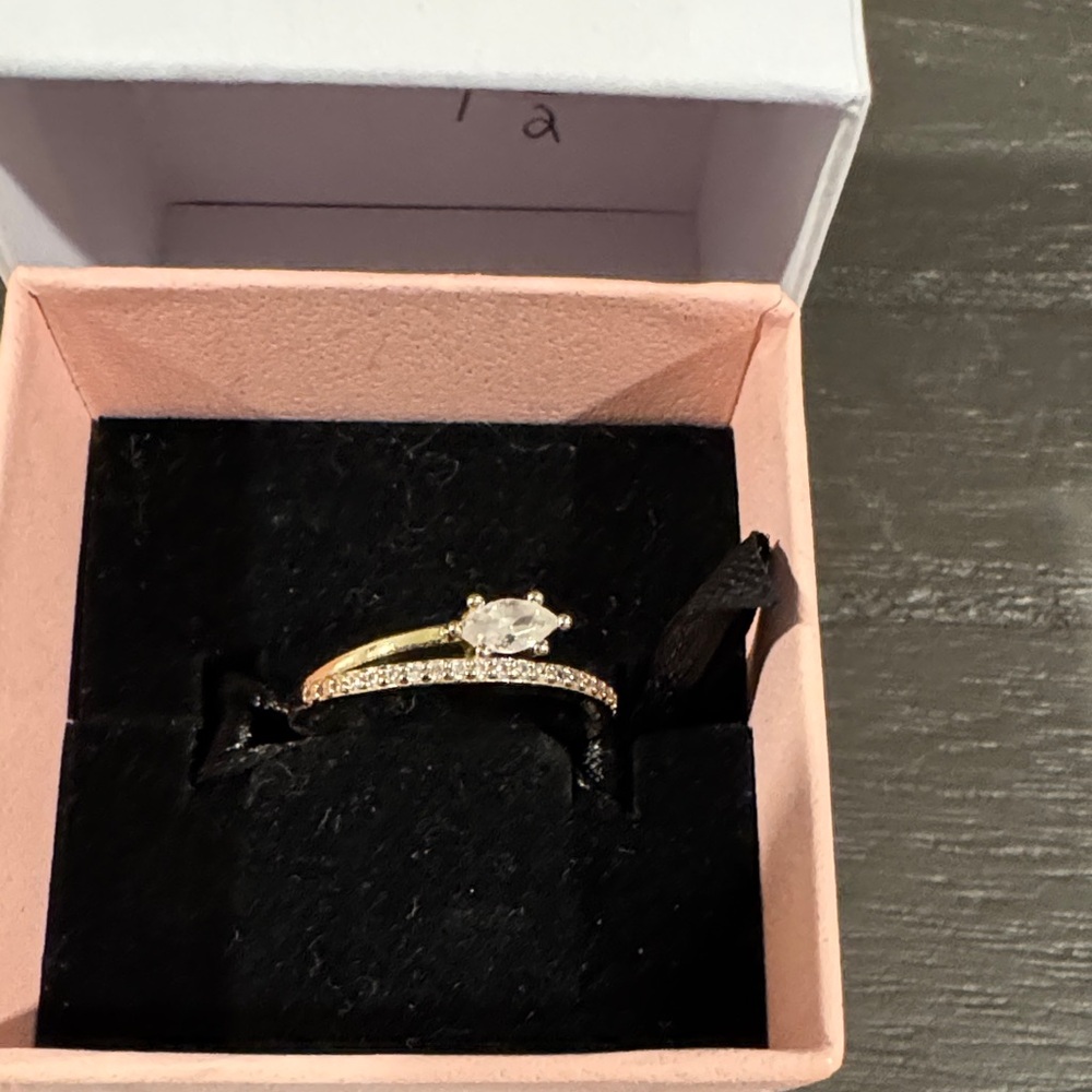 "LC Lauren Conrad Gold Tone Cubic Zirconia Pave & Marquis Wrap-Around Ring".